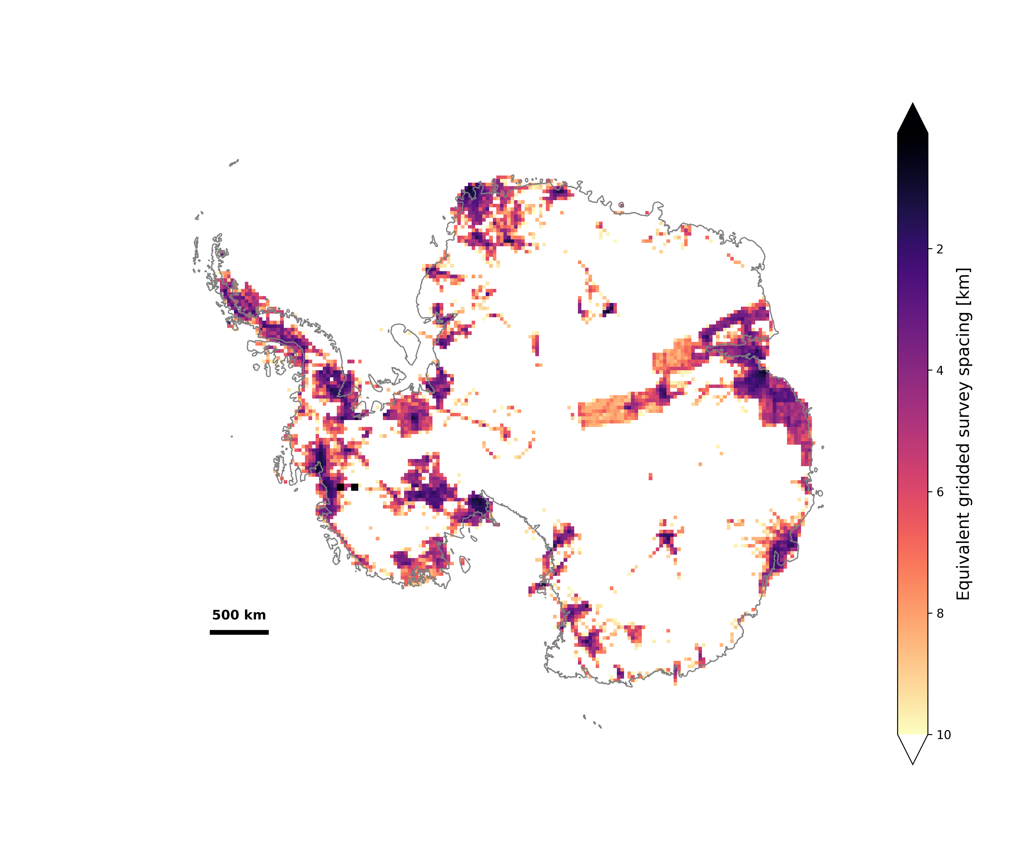 BedMap Antarctica survey density