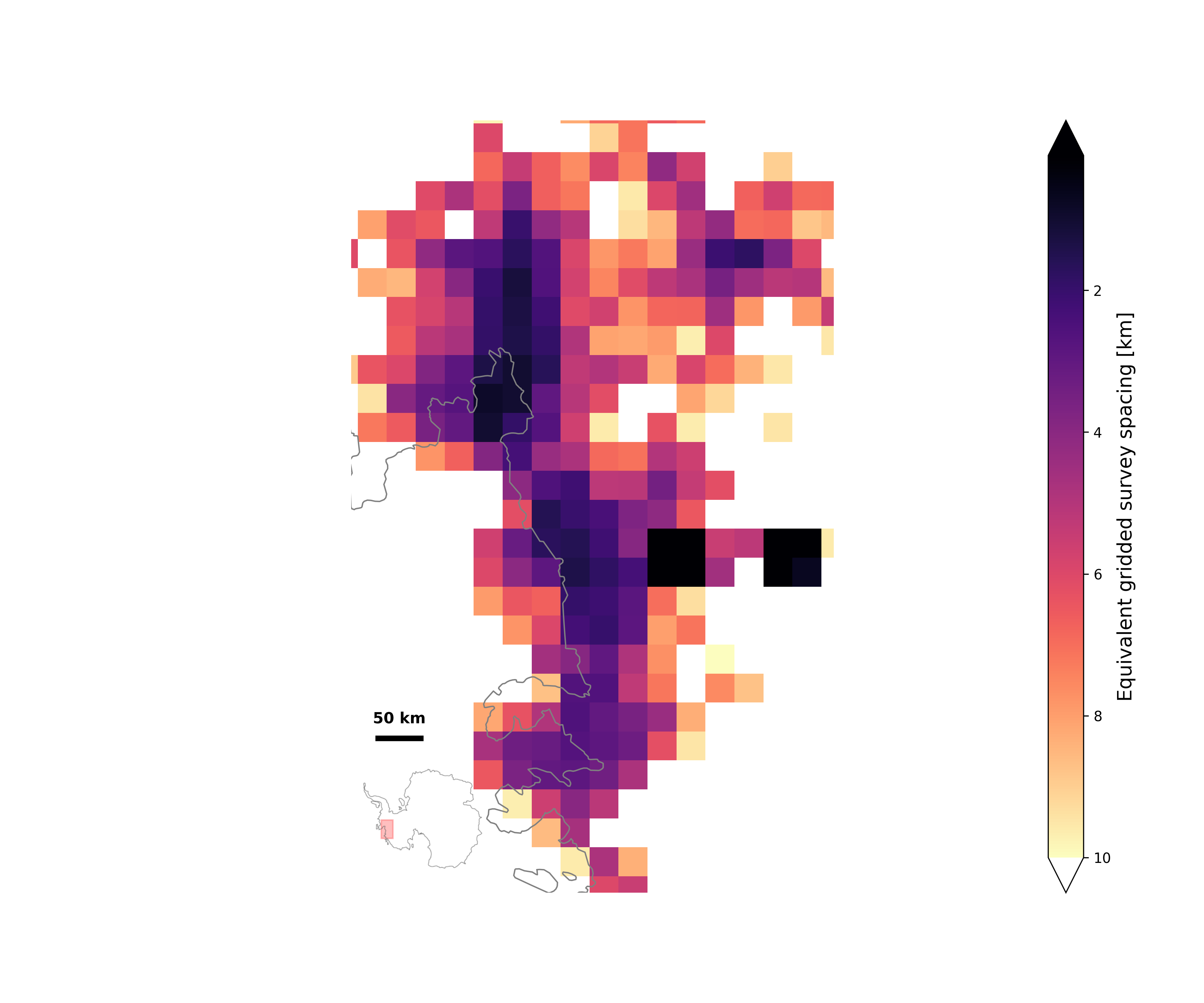 BedMap ASE survey density