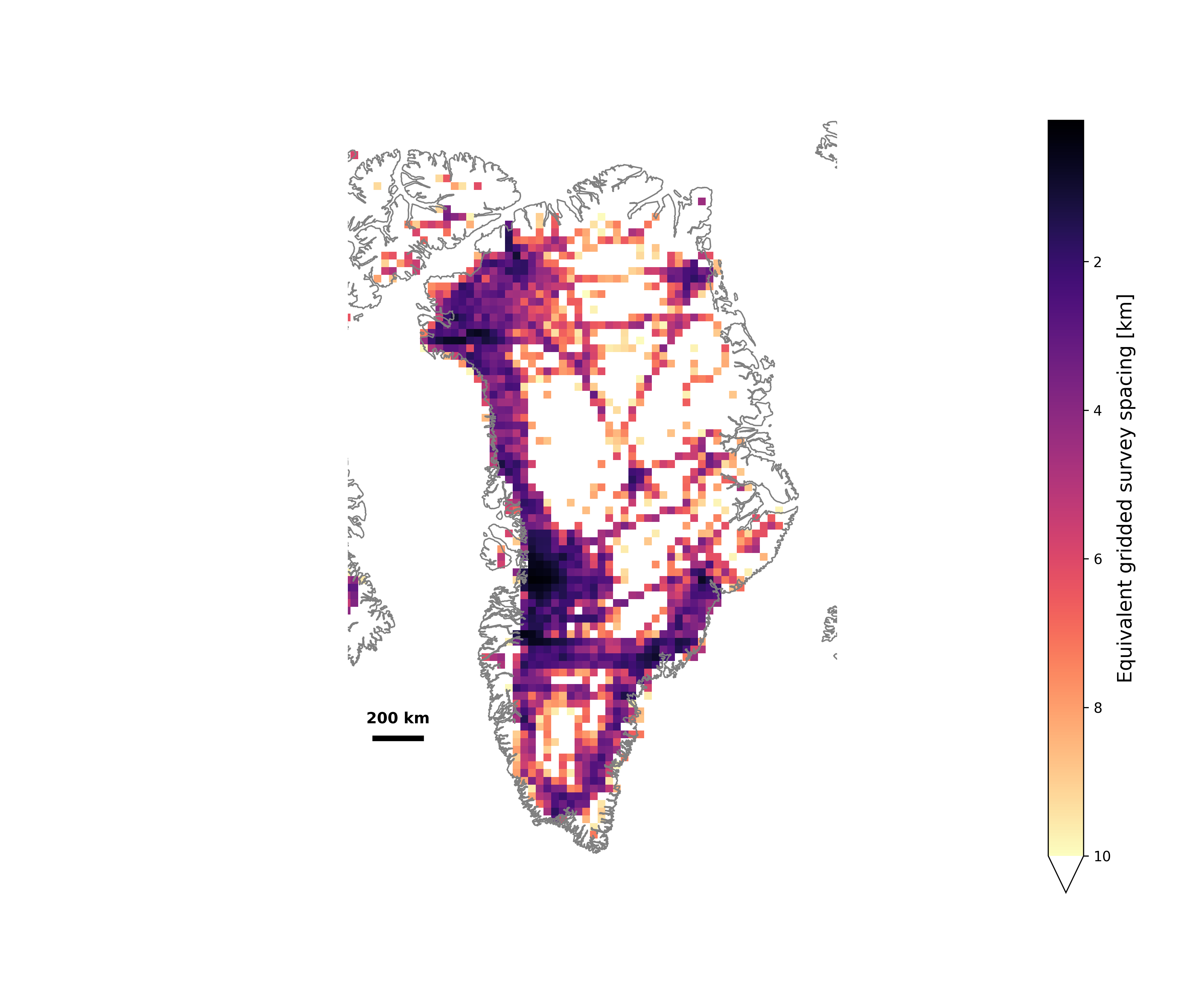 xOPR Greenland survey density
